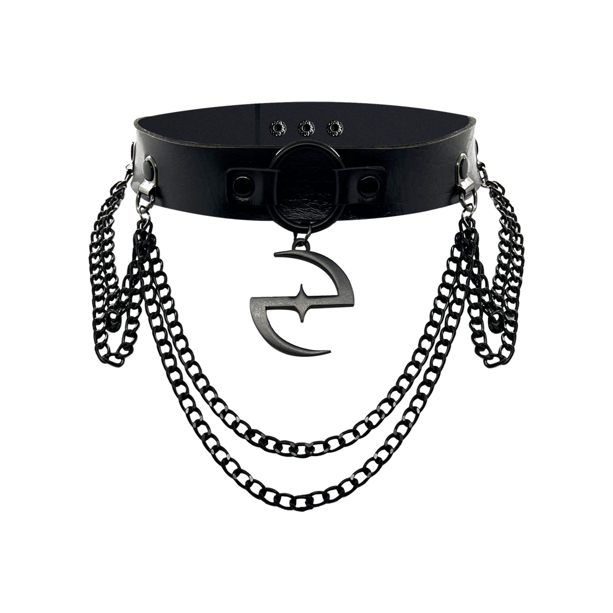 E-Logo Leather Choker