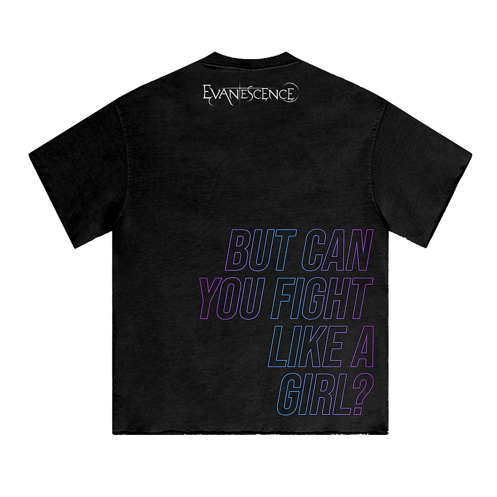 Fight Like A Girl Outline Tee Back