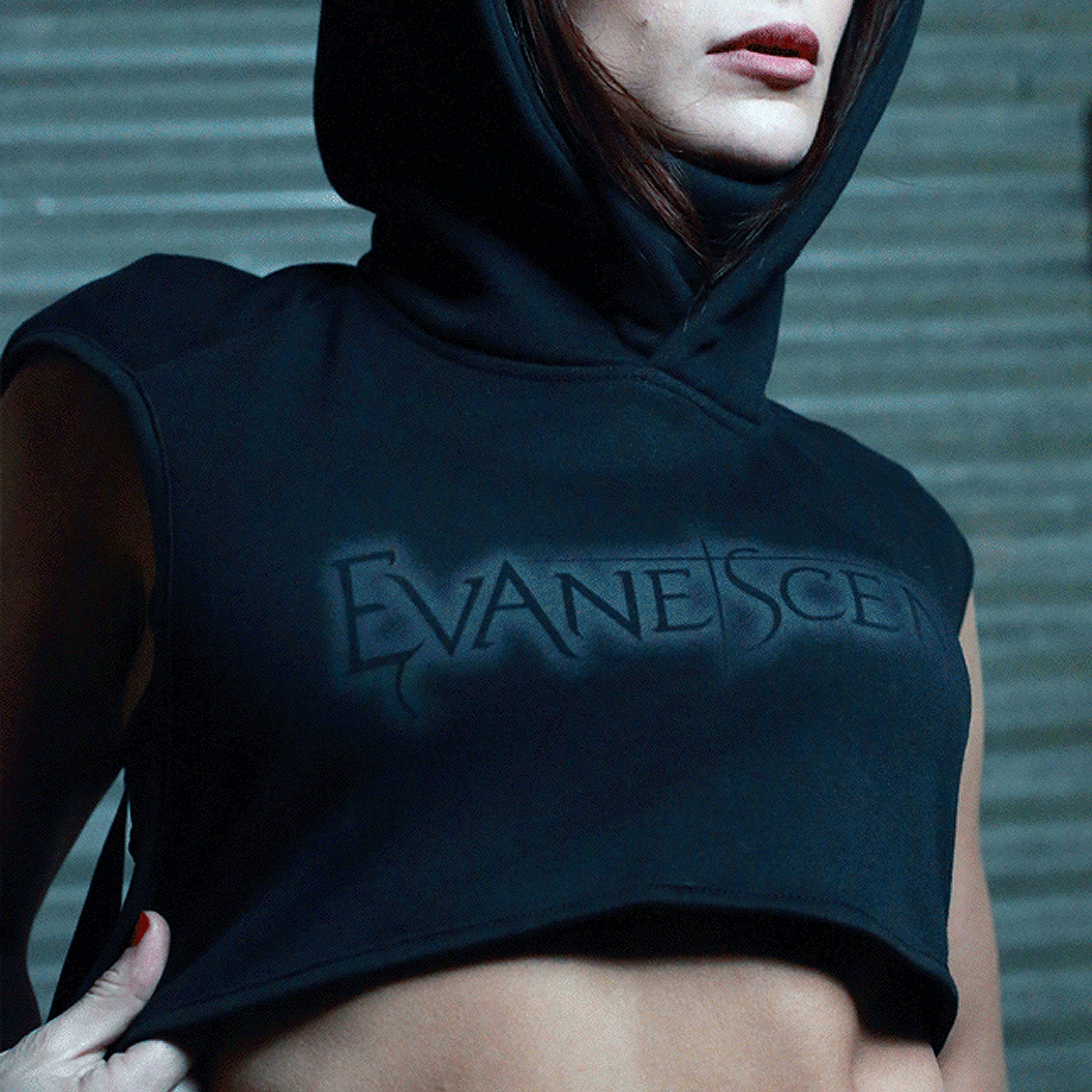 Logo Buckle Crop Hoodie