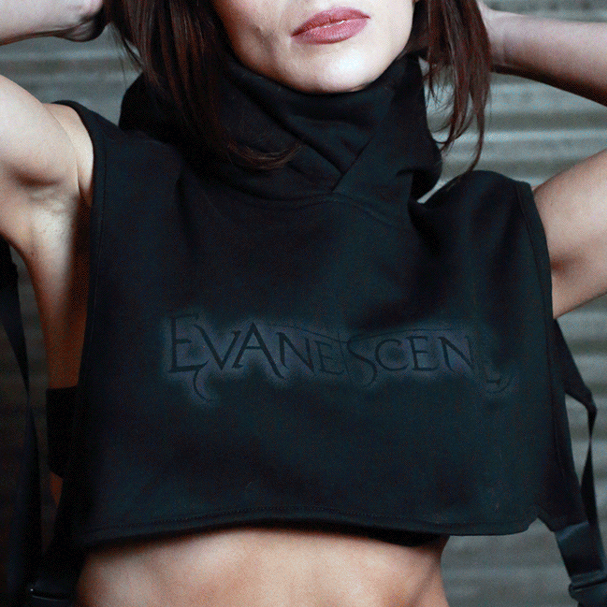 Logo Buckle Crop Hoodie